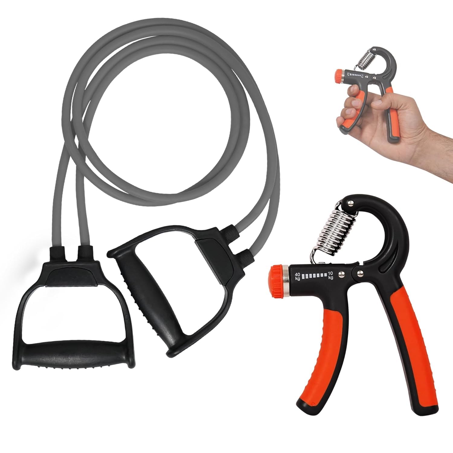 Siddhi Traders Double Toning Tube with Hand Gripper Combo